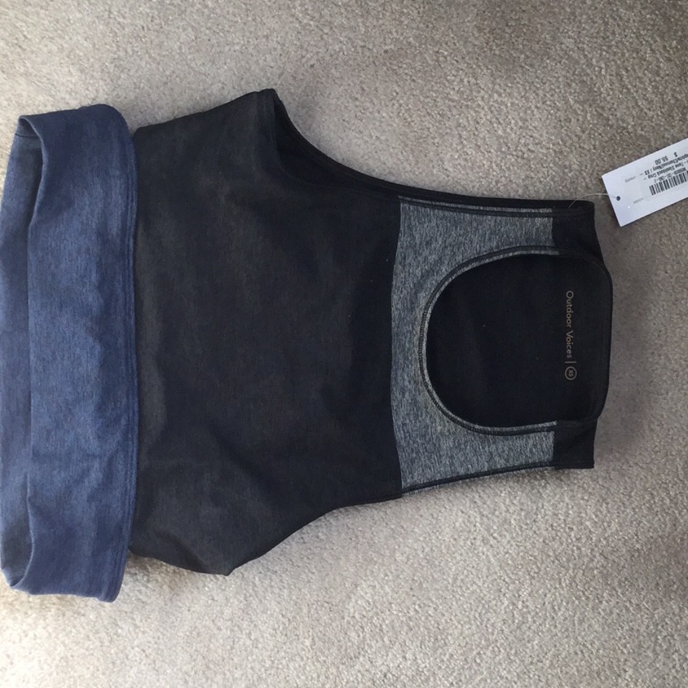 Outdoor Voices, BNWT, Tri-Tone Slashback Crop